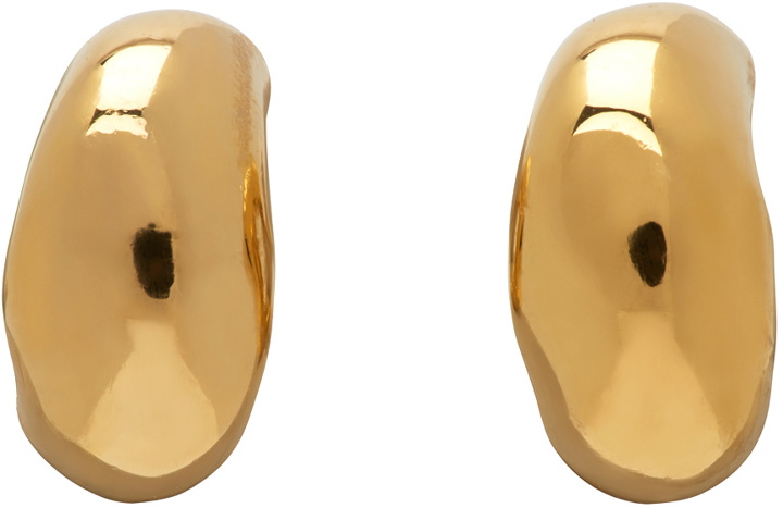Photo: AGMES Gold Mini Dahlia Huggie Hoop Earrings