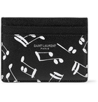 SAINT LAURENT - Printed Pebble-Grain Leather Cardholder - Black