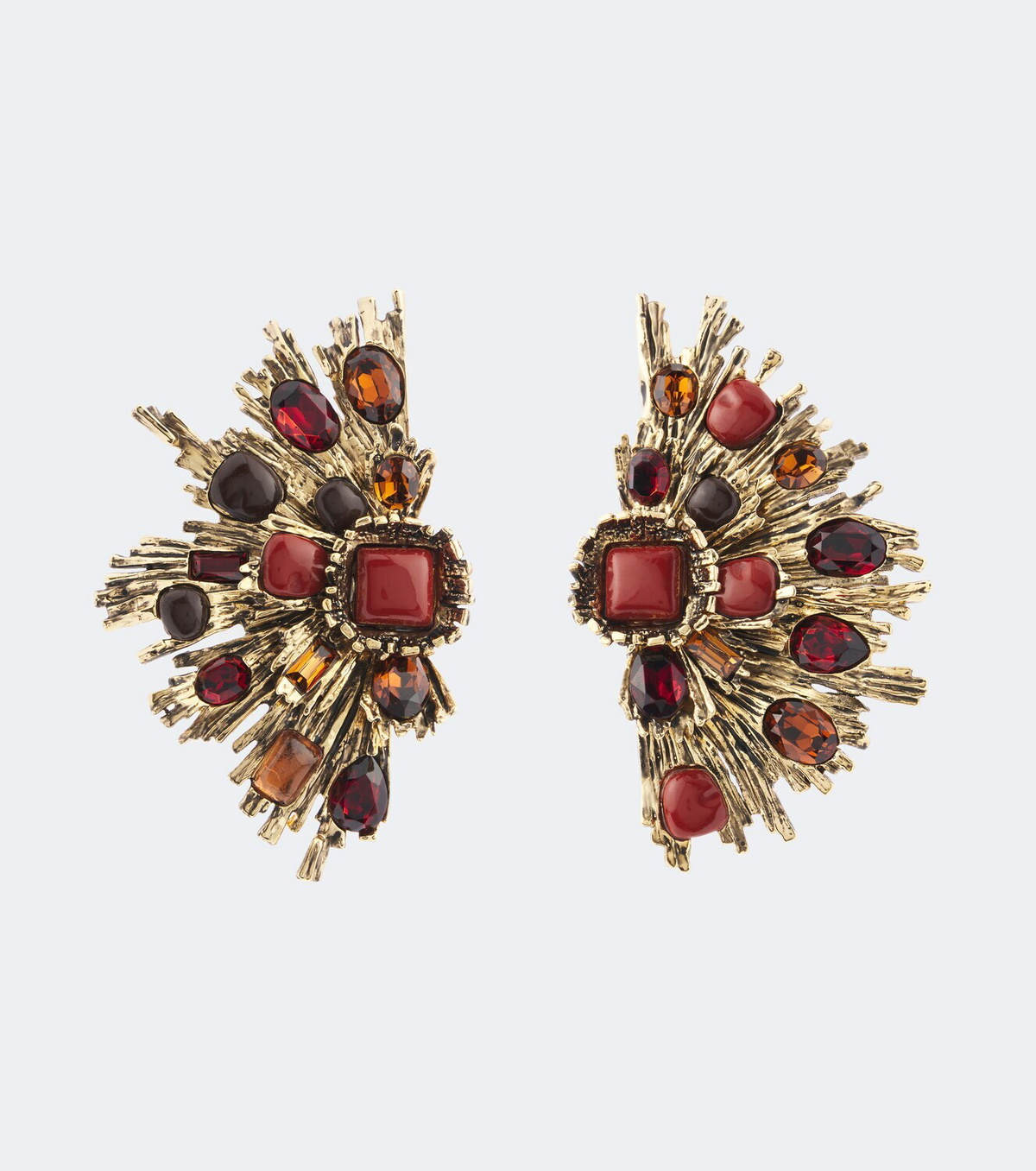 Saint Laurent Sunrise embellished clip-on earrings