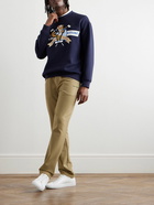 Maison Kitsuné - Logo-Embellished Jersey Golf Sweatshirt - Blue