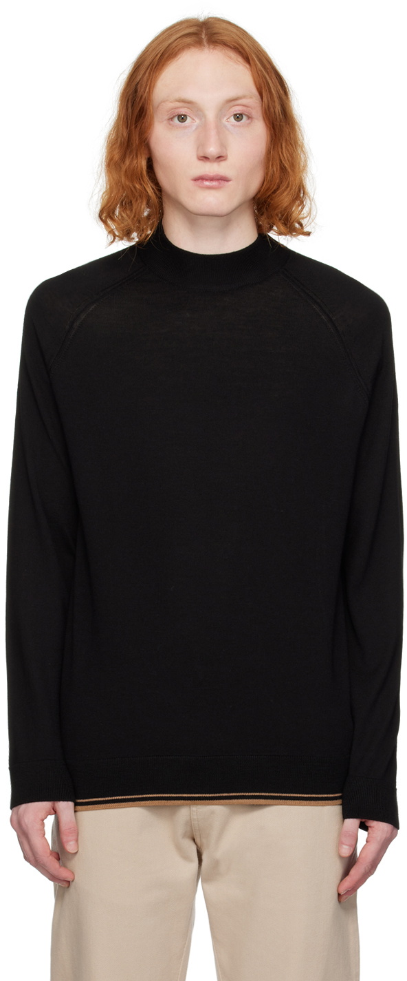 BOSS Black Mock Neck Sweater BOSS