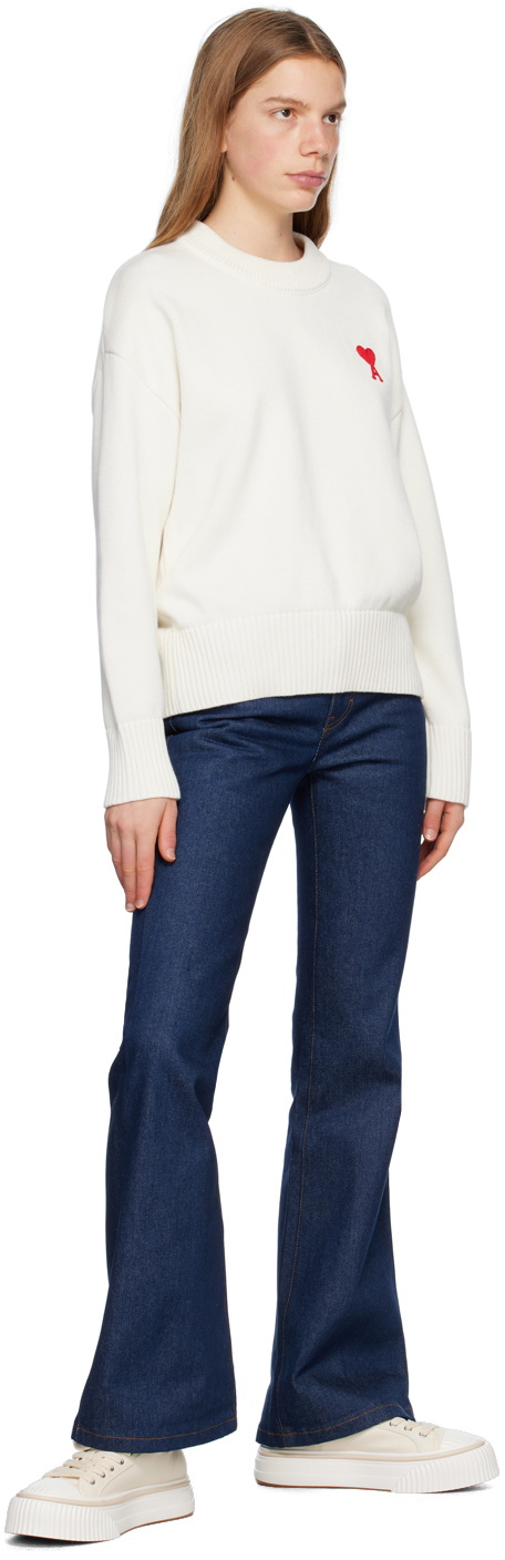 AMI Paris Off-White Ami de Cœur Sweater