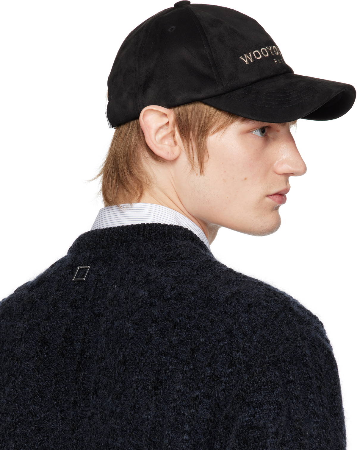 WOOYOUNGMI Black Embroidered Ball Cap Wooyoungmi