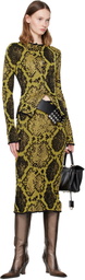 The Attico Yellow & Black Python Jacquard Cardigan