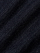 Inis Meáin - Wool and Linen-Blend Polo Shirt - Blue
