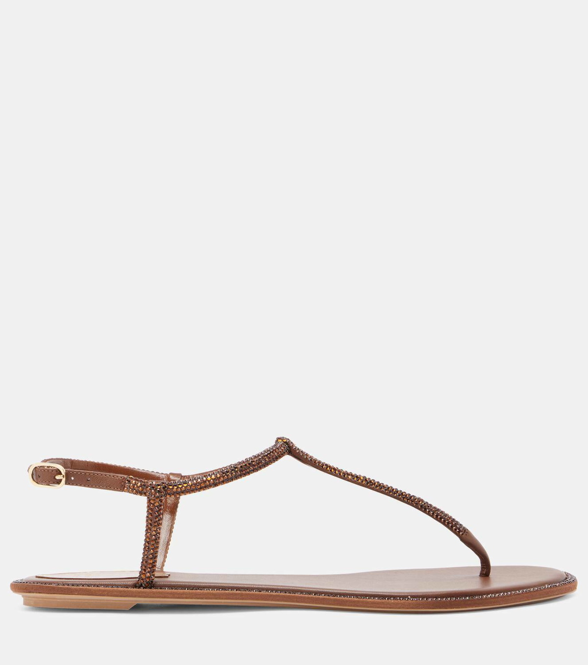 Rene Caovilla Diana embellished satin thong sandals