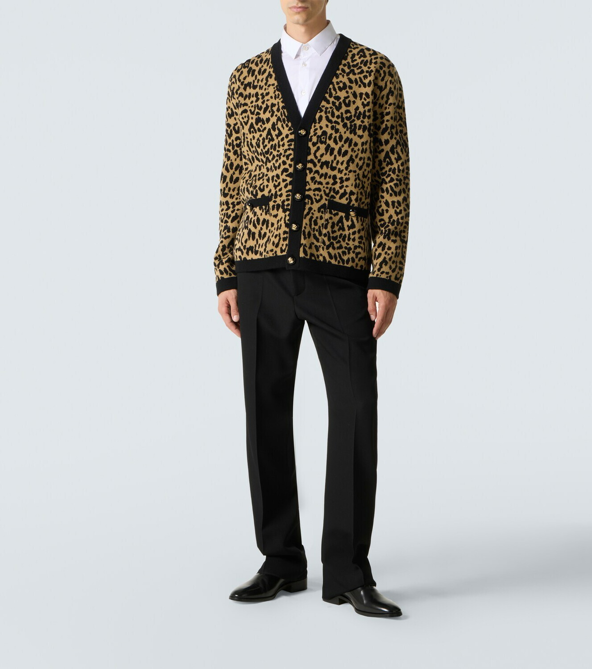 Valentino Jacquard virgin wool cardigan