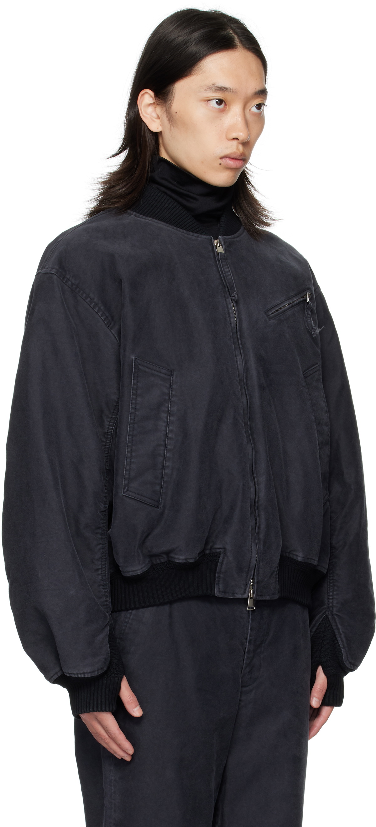 OUAT Black Faded Bomber Jacket