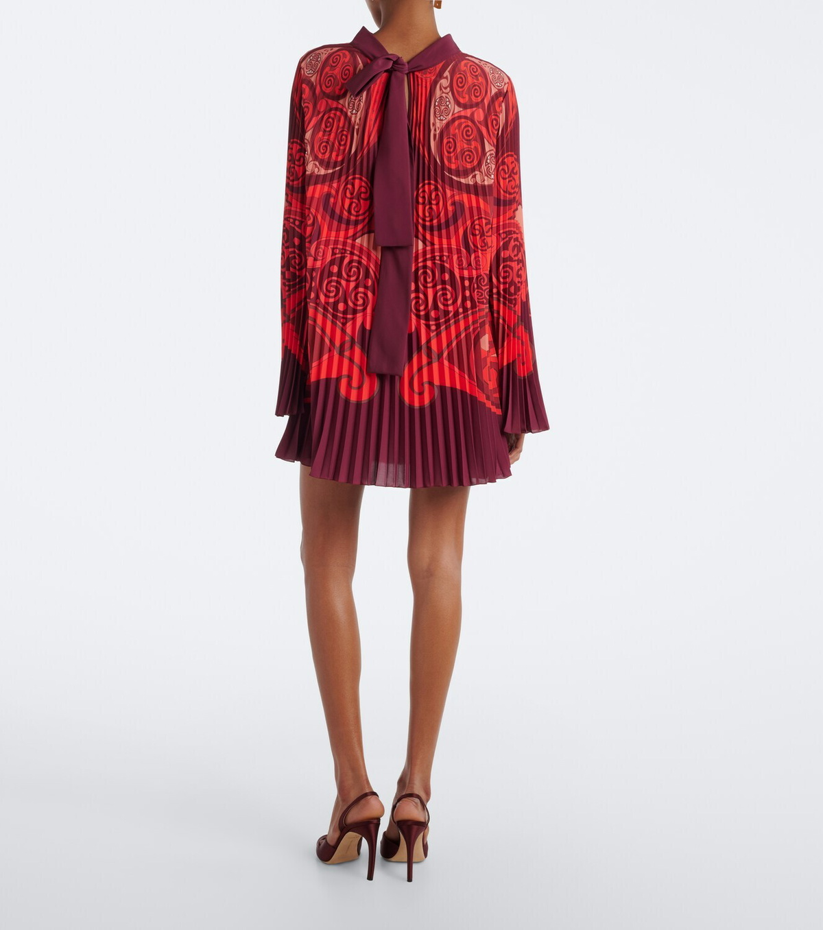 La DoubleJ Alchemy pleated tie-neck minidress