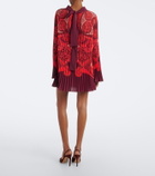 La DoubleJ Alchemy pleated tie-neck minidress