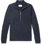 Folk - Loopback Cotton-Jersey Half-Zip Sweatshirt - Blue