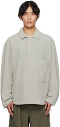 LE17SEPTEMBRE Gray Waffle Half-Zip Polo
