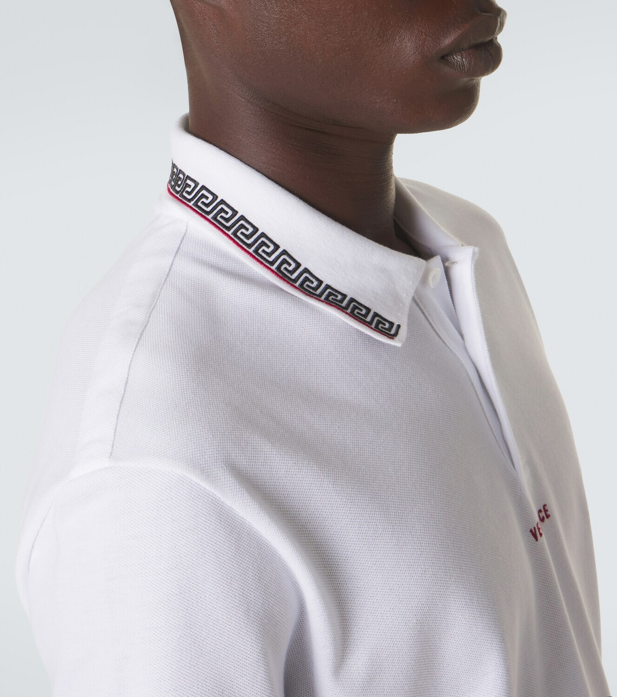 Versace Greca cotton piqué polo shirt
