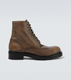 The Row Distressed leather combat boots
