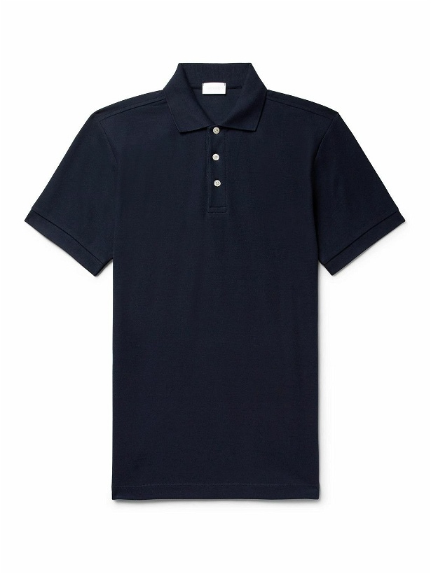 Photo: Håndværk - Pima Cotton-Piqué Polo Shirt - Blue