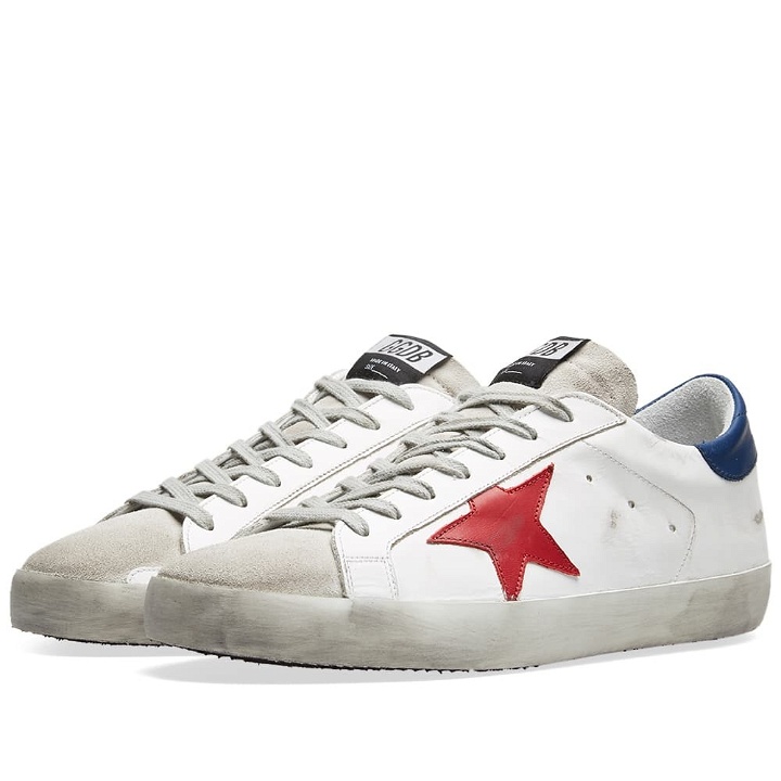 Photo: Golden Goose Deluxe Brand Superstar Leather Sneaker Red, White & Blue