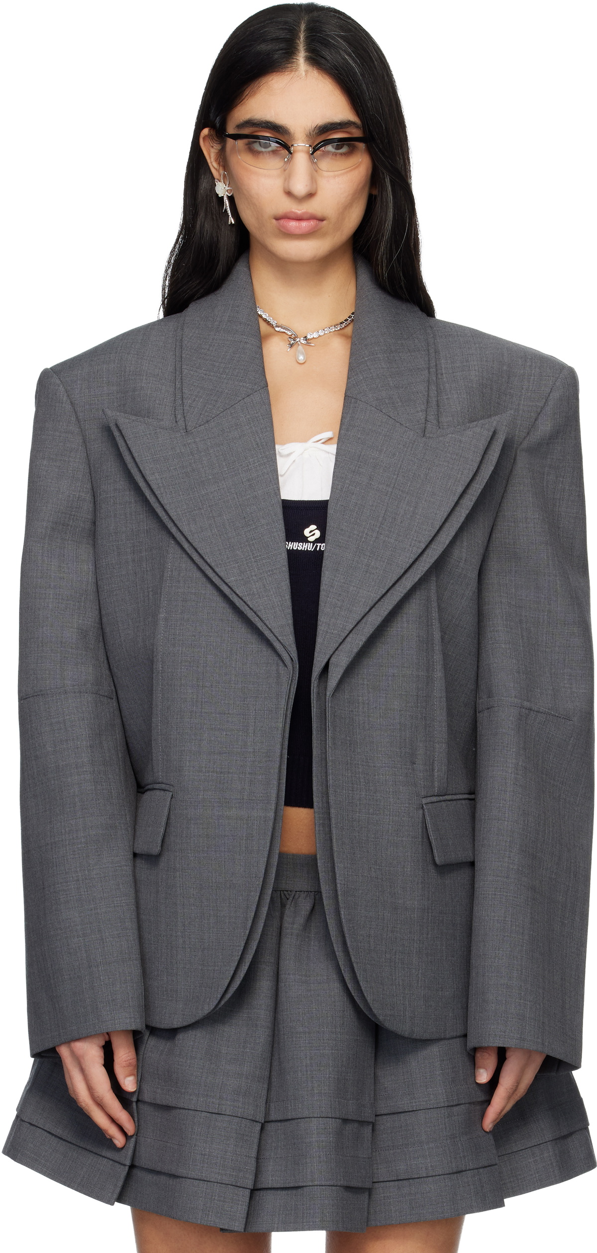 Shushu/Tong Black Bow Suit Jacket Shushu/Tong