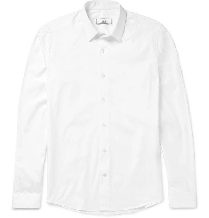 Photo: AMI - Slim-Fit Cotton-Poplin Shirt - Men - White