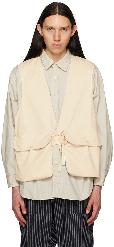 Photo: Engineered Garments Beige Bellows Pockets Vest