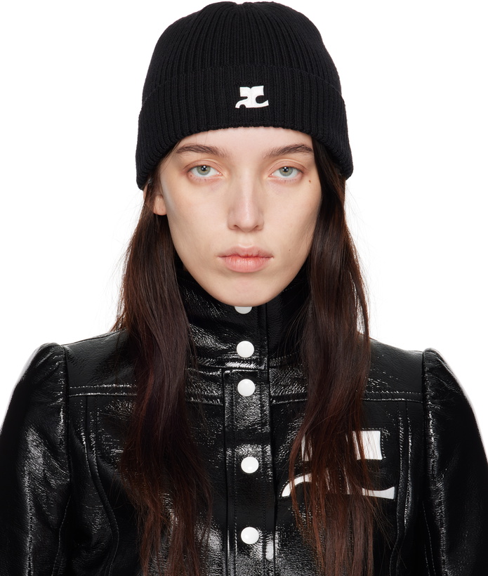 Photo: Courrèges Black Ribbed Wool Beanie