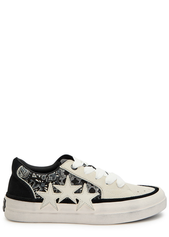 Photo: Amiri Sunset Skate Paisley-printed Suede Sneakers Black