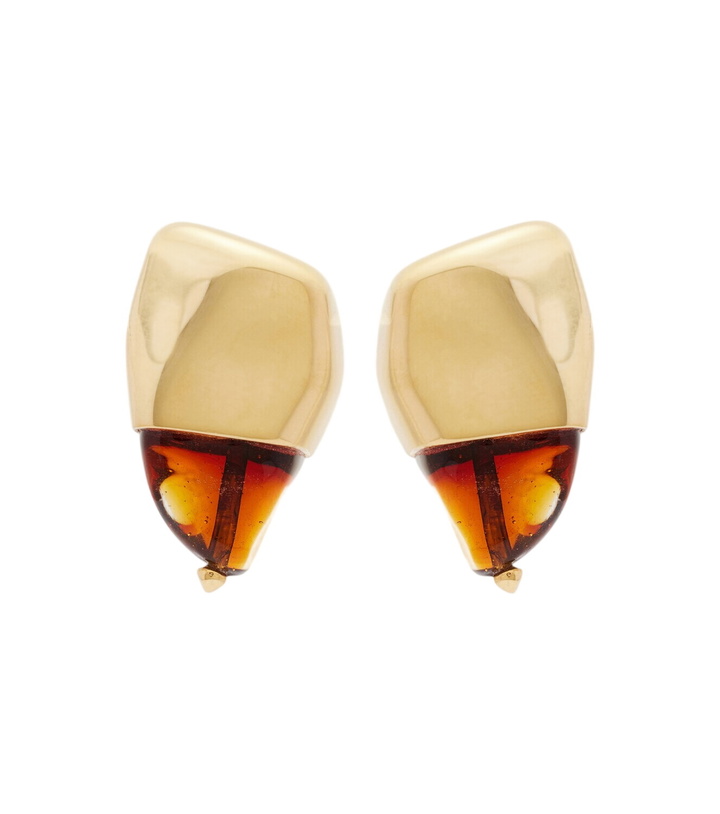 Photo: Bottega Veneta Prisma Small 18kt gold-plated earrings