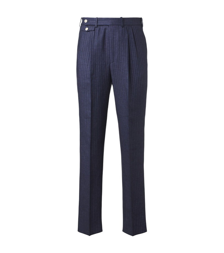 Photo: Dunhill Striped linen tapered pants