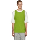 Homme Plisse Issey Miyake Green Pleated Apron Vest