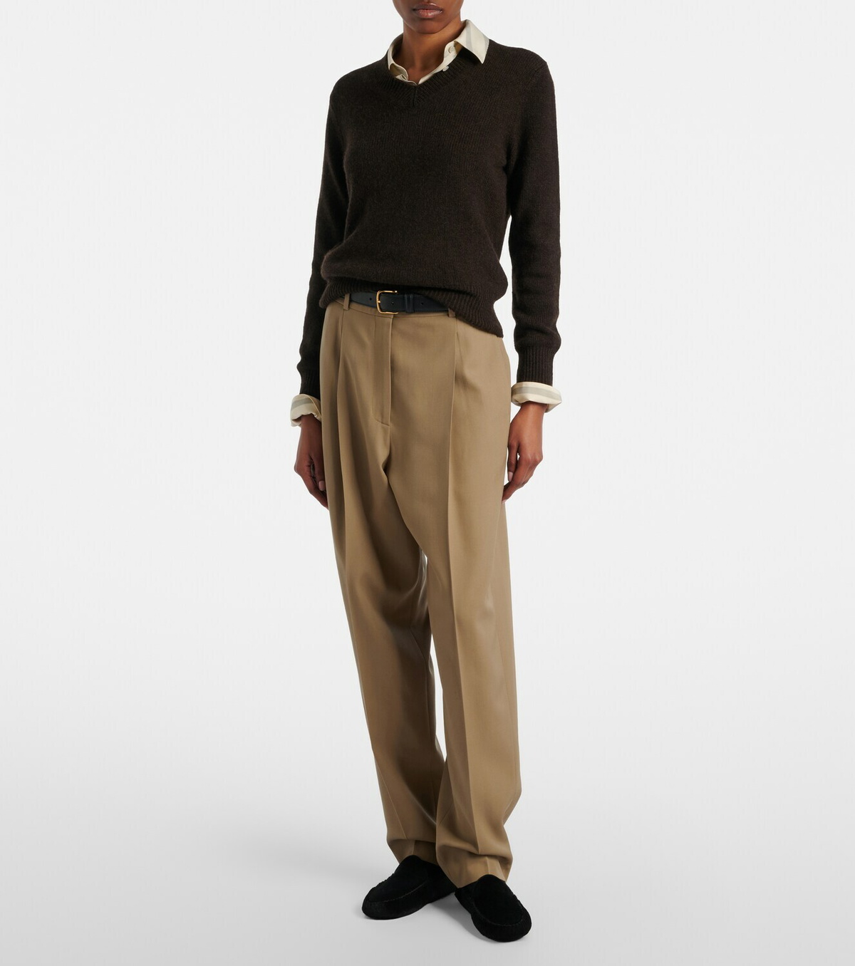 The Row Lucca calf hair loafers