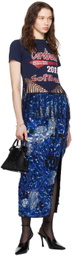Conner Ives Blue Sequin Maxi Skirt