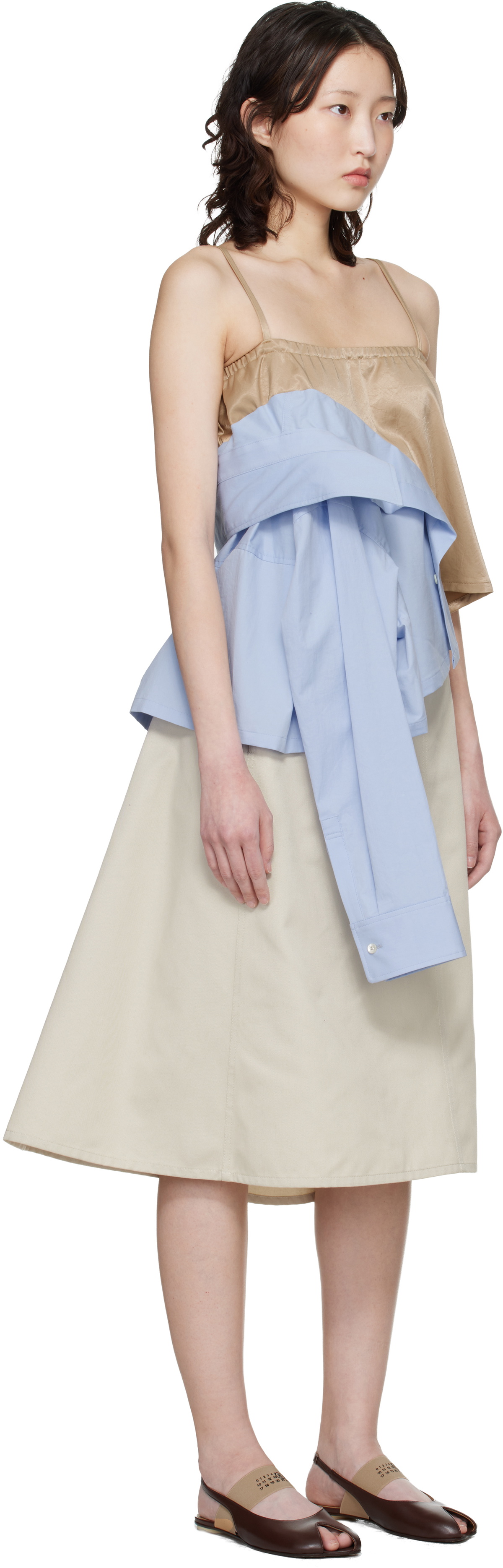 Maison MIHARA YASUHIRO Beige & Blue Shirts Combined Camisole