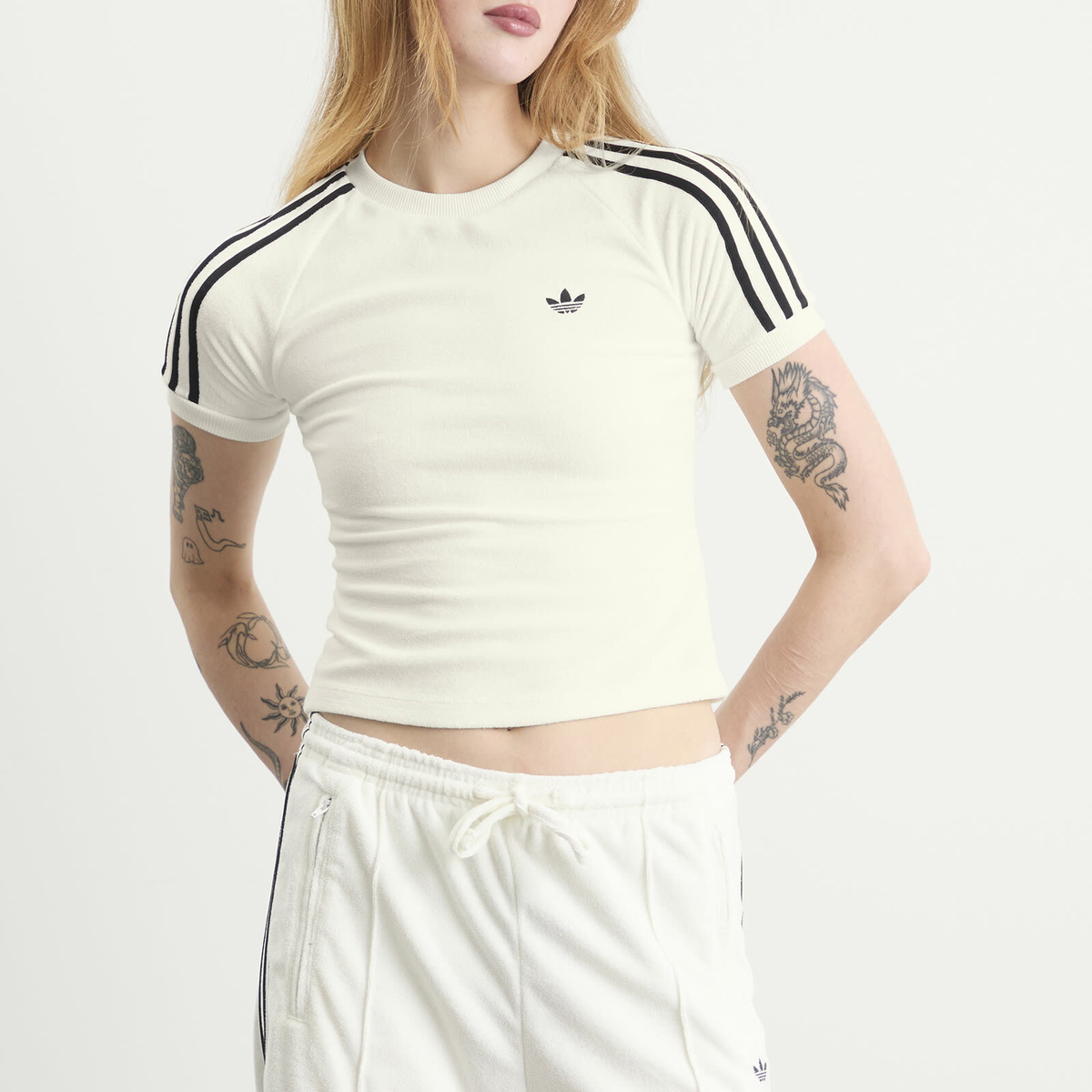 Adidas Women's Terry Towel T-Shirt in Off White