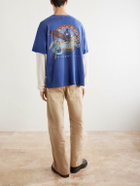 Cherry Los Angeles - Santa Fe Layered Printed Cotton-Jersey T-Shirt - Blue