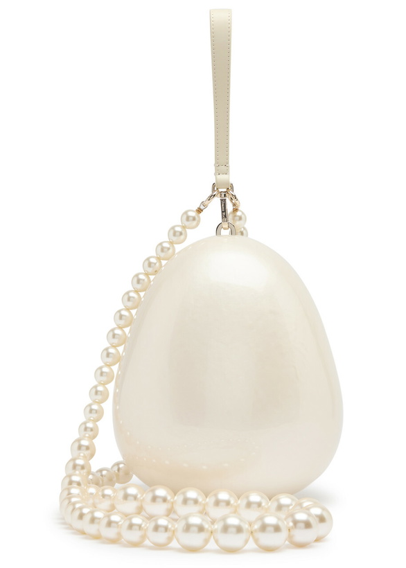 Photo: Simone Rocha Pearl Egg Large Perspex Clutch - One Size