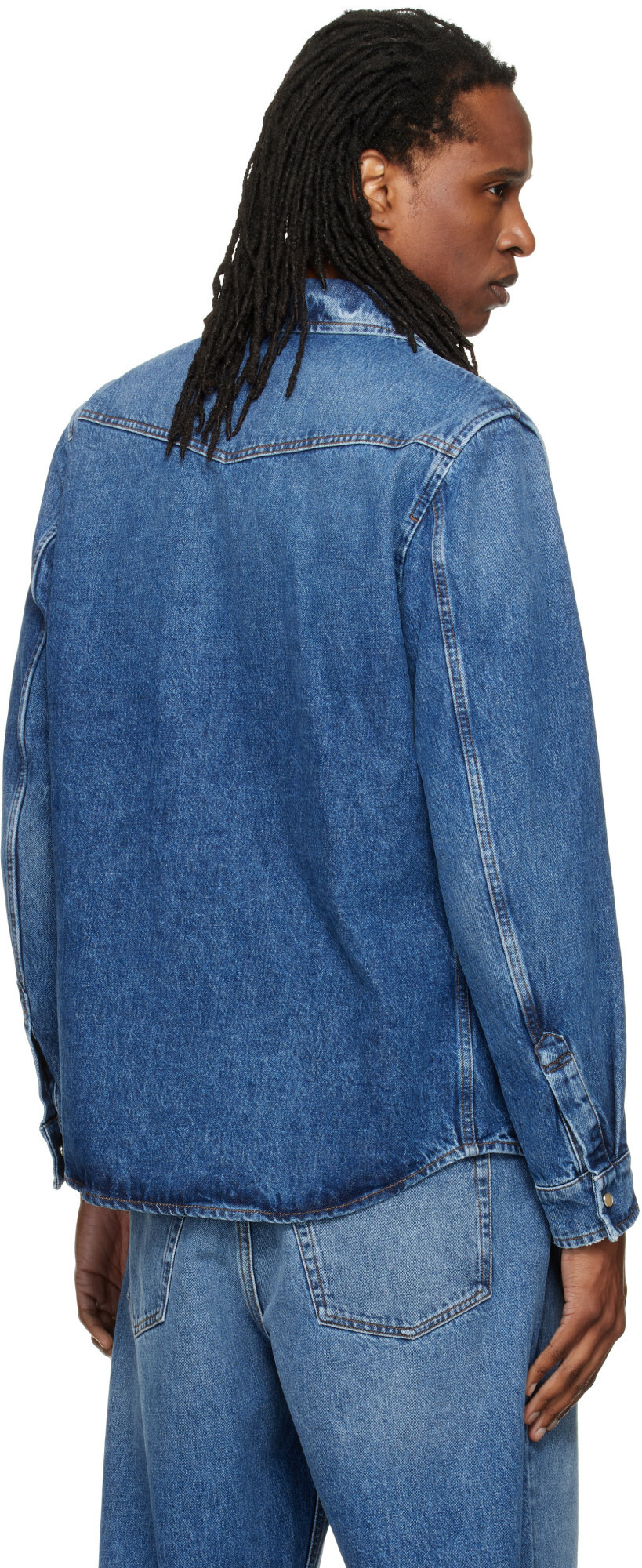 Moncler Blue Faded Denim Overshirt