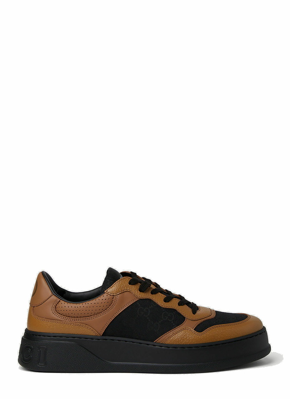 Photo: GG Jacquard Basket Sneakers in Brown