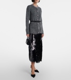 Self-Portrait Belted embellished cardigan