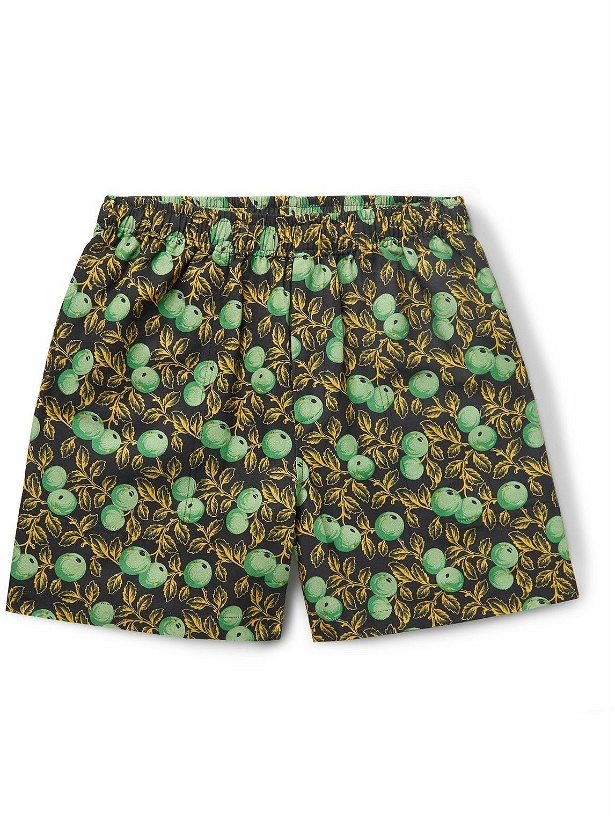 Photo: BODE - Gooseberry Wide-Leg Printed Cotton and Silk-Blend Twill Shorts - Green