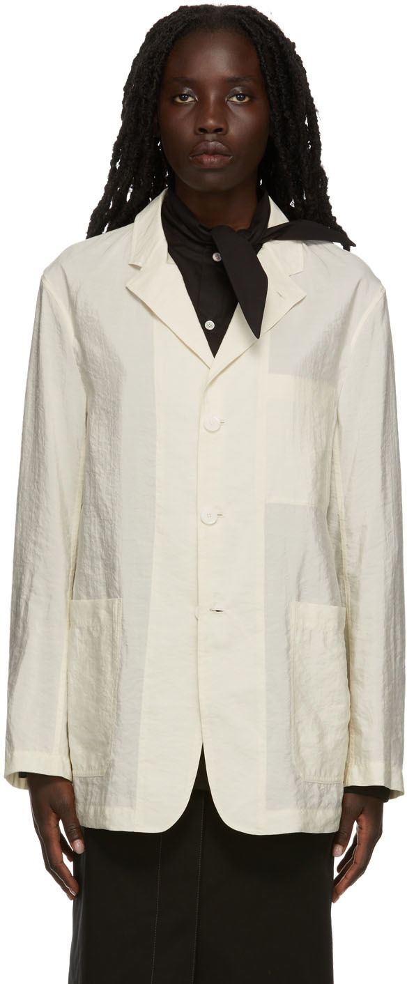 Lemaire Off-White Silk Pyjama Blazer