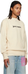 Palm Angels White Embroidered Sweater