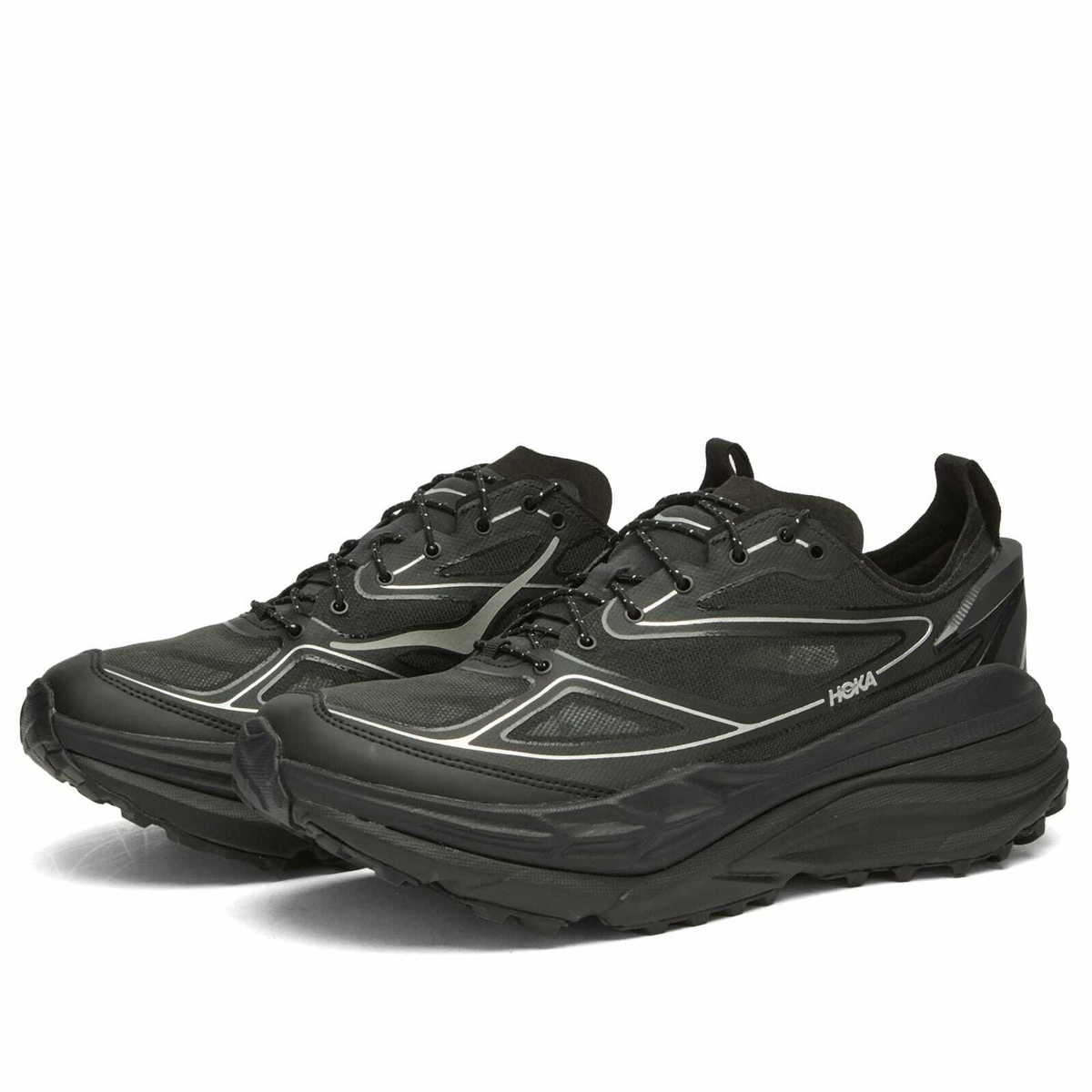 HOKA ONE ONE U Stinson One7 Sneaker in Black/Silver