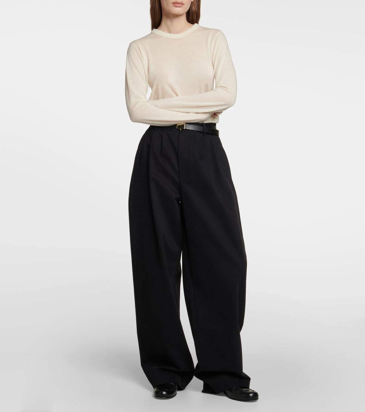 The Row Rufos cotton and wool wide-leg pants The Row