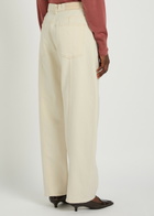 Another Tomorrow Curved Barrel-leg Jeans Beige