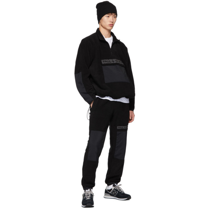 LQQK Studio for Paul and Shark Black Fleece Zip-Up Sweater