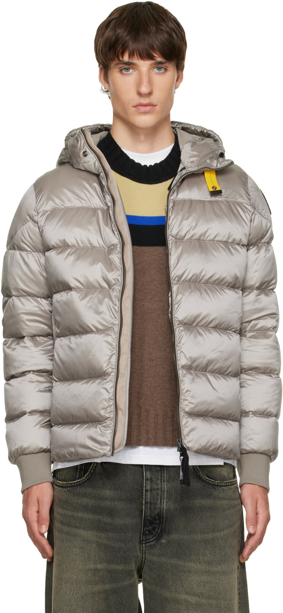 Parajumpers Gray Pharrell Hooded Bomber Jacket