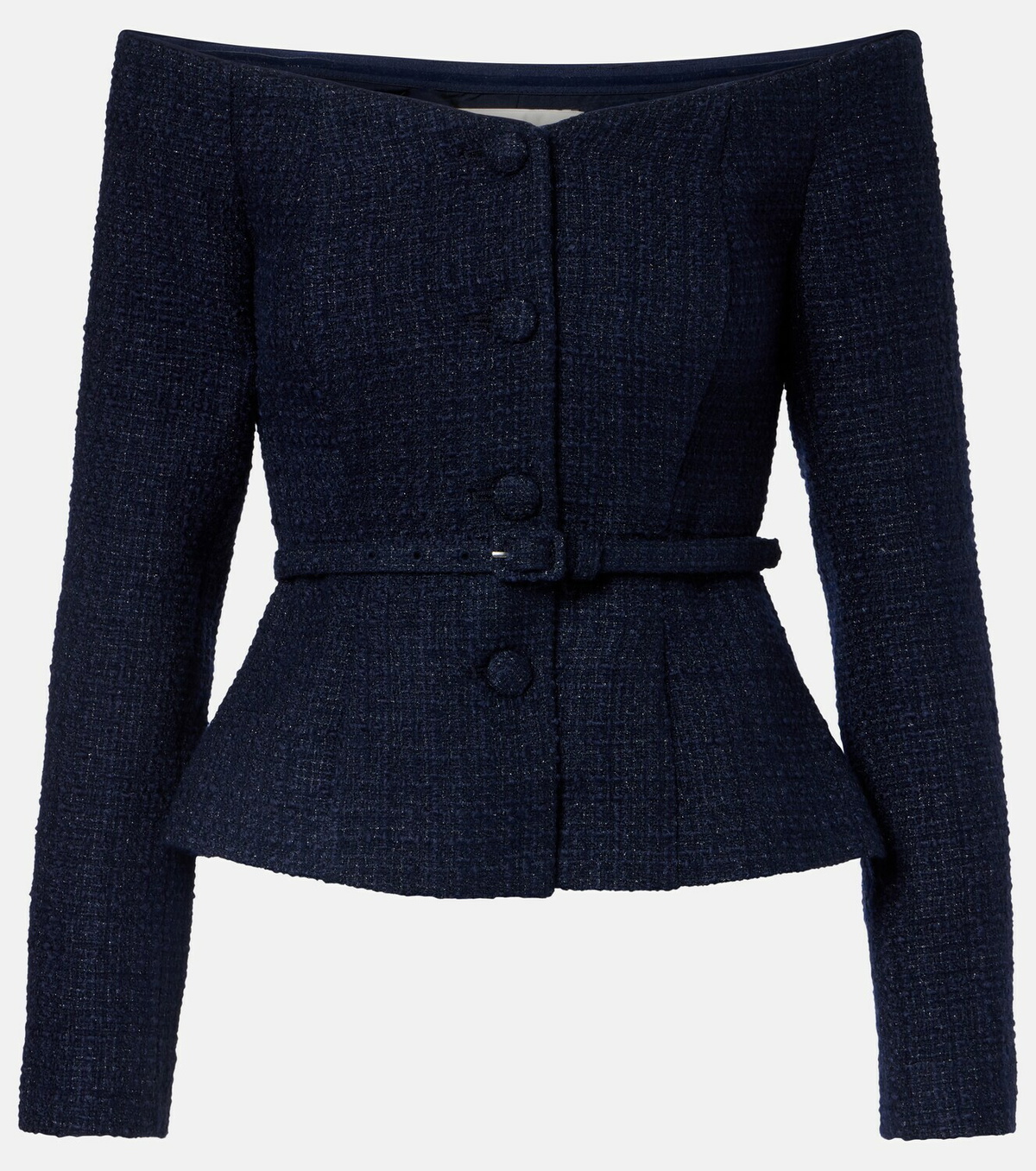 Roland Mouret Off-shoulder bouclé top
