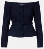 Roland Mouret Off-shoulder bouclé top