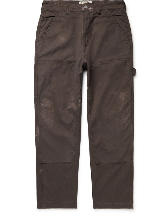 Photo: Stussy - Straight-Leg Bleached Cotton-Drill Trousers - Brown