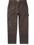 Stussy - Straight-Leg Bleached Cotton-Drill Trousers - Brown