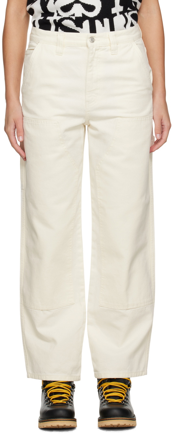 White Work Trousers by Stüssy on Sale